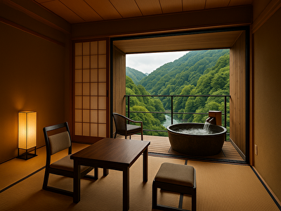 箱根湯本温泉 露天風呂付き客室 和モダンで泊まりたい露天風呂付き宿