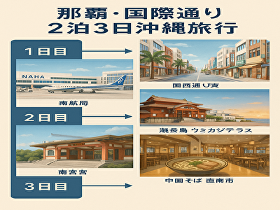 那覇・国際通りを拠点に満喫！最新ホテルに泊まる2泊3日沖縄旅行モデルプラン