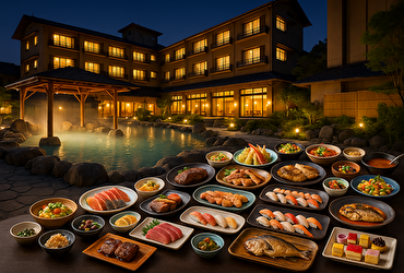 コスパ重視の温泉旅！別府温泉の大型旅館で味わう“超豪華バイキング”