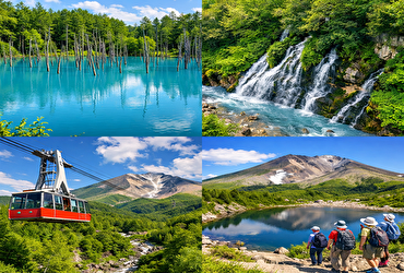 美瑛・白金温泉＋旭岳温泉モデルコース【夏の北海道2泊3日】青い池と大雪山絶景ルート