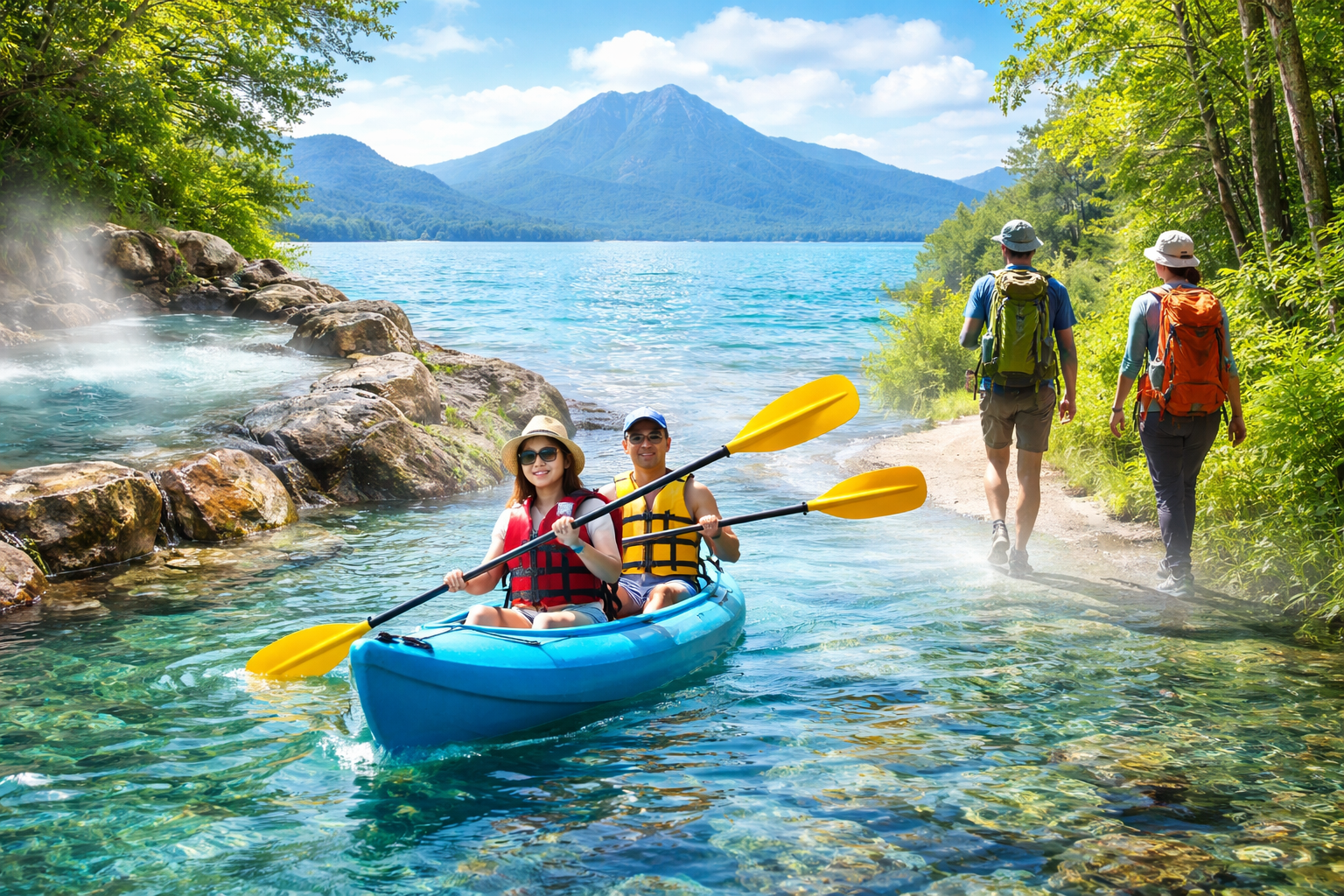 【夏の支笏湖温泉】初心者でも楽しめるカヌー＆トレッキング｜2泊3日アクティビティモデルコース