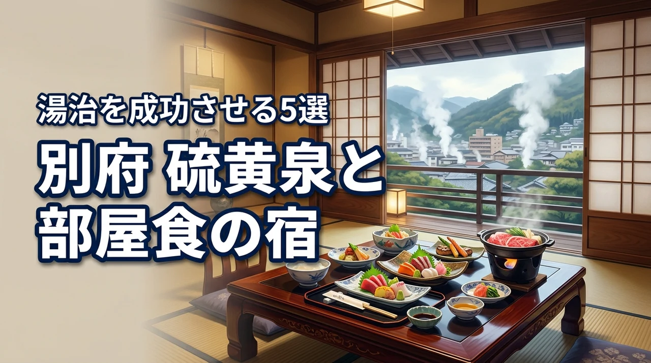 別府の硫黄泉と部屋食の宿に行ってみた！おこもり湯治を成功させるコツ5選