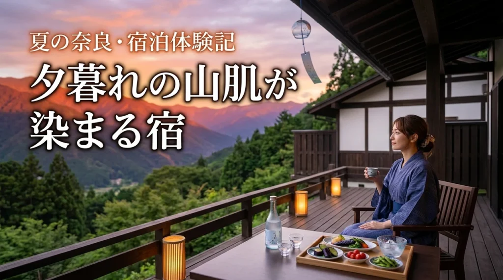 夕暮れの山肌が染まる瞬間を見られる宿・夏の奈良に行ってみた体験談