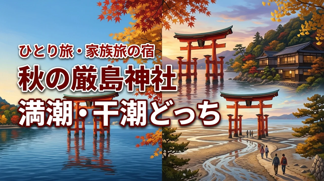 秋の厳島神社は満潮と干潮どっちが正解？潮満ち引きの見どころとひとり旅・家族旅に適した宿選び