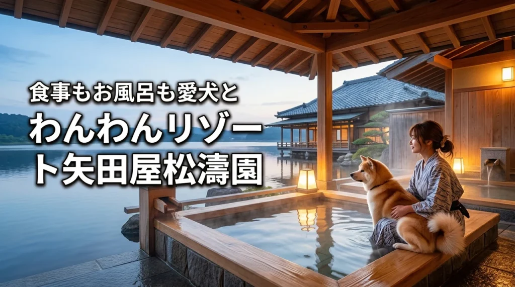 大江戸温泉物語わんわんリゾート矢田屋松濤園なら食事もお風呂も愛犬と一緒！伝統旅館で叶う至福の時間