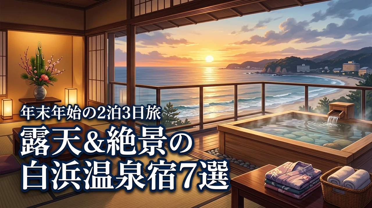年末年始の白浜温泉2泊3日で露天風呂付き客室×オーシャンビューの宿7選